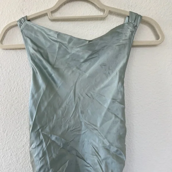 NWT REFORMATION ANAIIS SILK DRESS - AQUAMARINE BLUE
